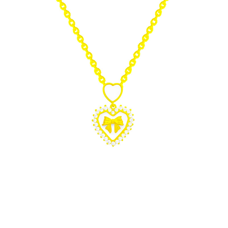 Heart-shaped titanium steel necklace, a niche design for women, a heart-shaped pendant, an ins collarbone chain, a popular accessory with a simple and elegant style Item Picture