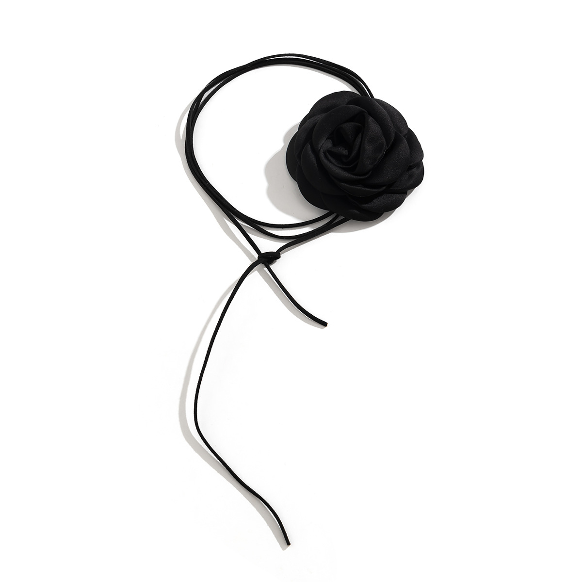 European and American cross-border jewelry DIY, multi-purpose tied rose collar, fabric flower design sense, silk necklace Item Picture