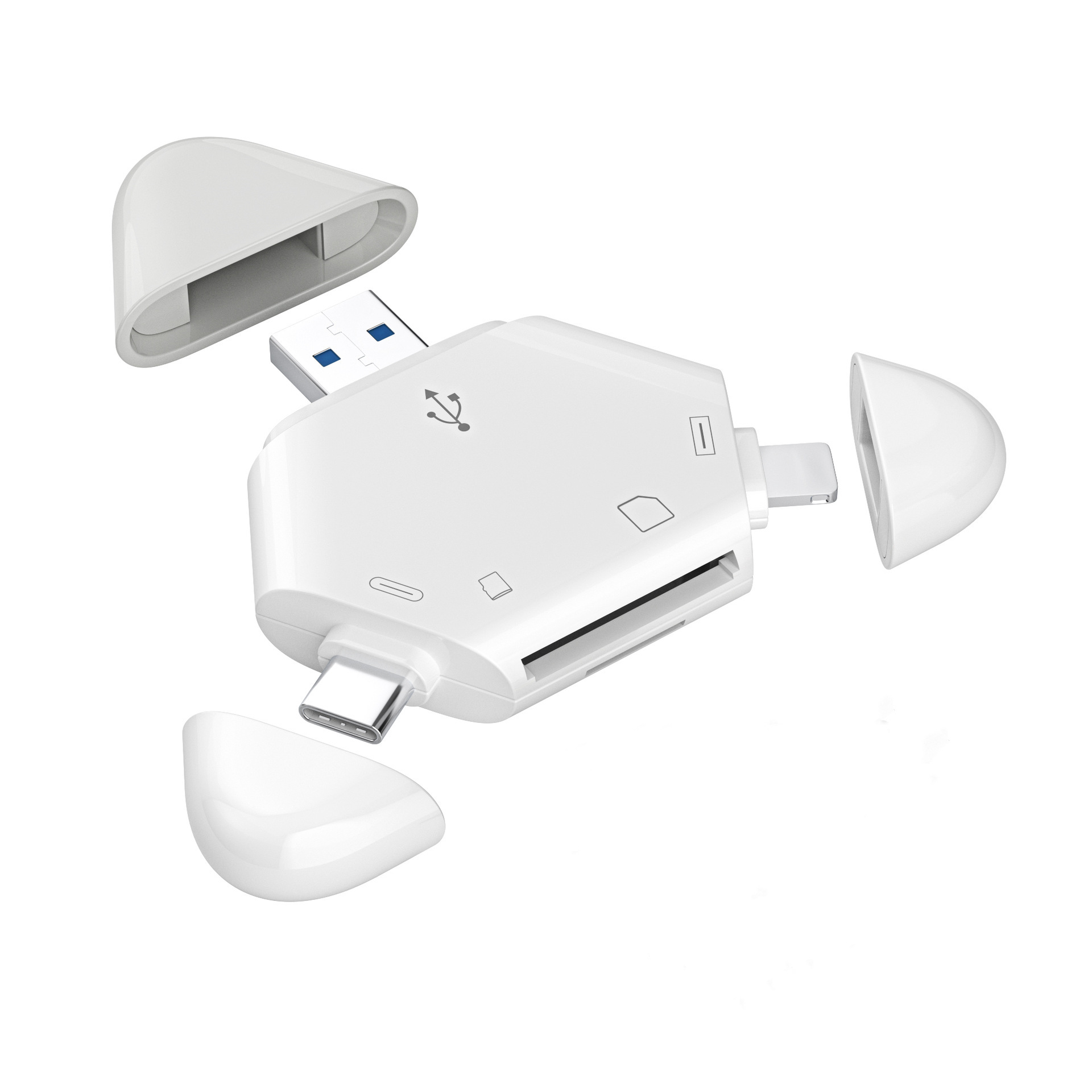 Magnetic SD/TF card reader is suitable for Apple phones, Type-C/USB computers, Android tablets and camera card readers Item Picture