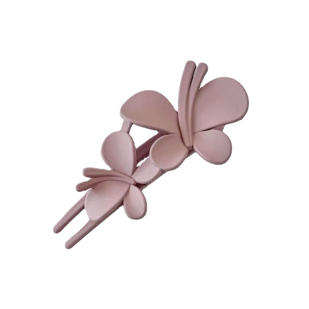Korean large double bow hair clips, elegant and feminine, back head horizontal clip, plate hair clip, matte duckbill clip wholesale Item Picture