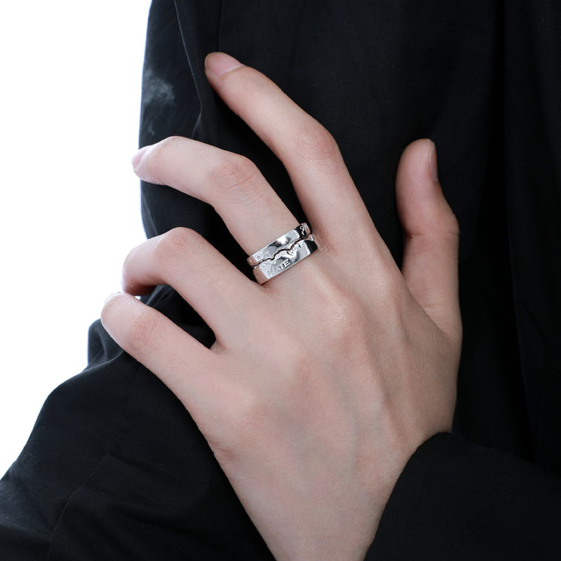 A niche design open ring for women, a cool and stylish couple ring on Instagram, a fashionable and individual index finger ring full figure