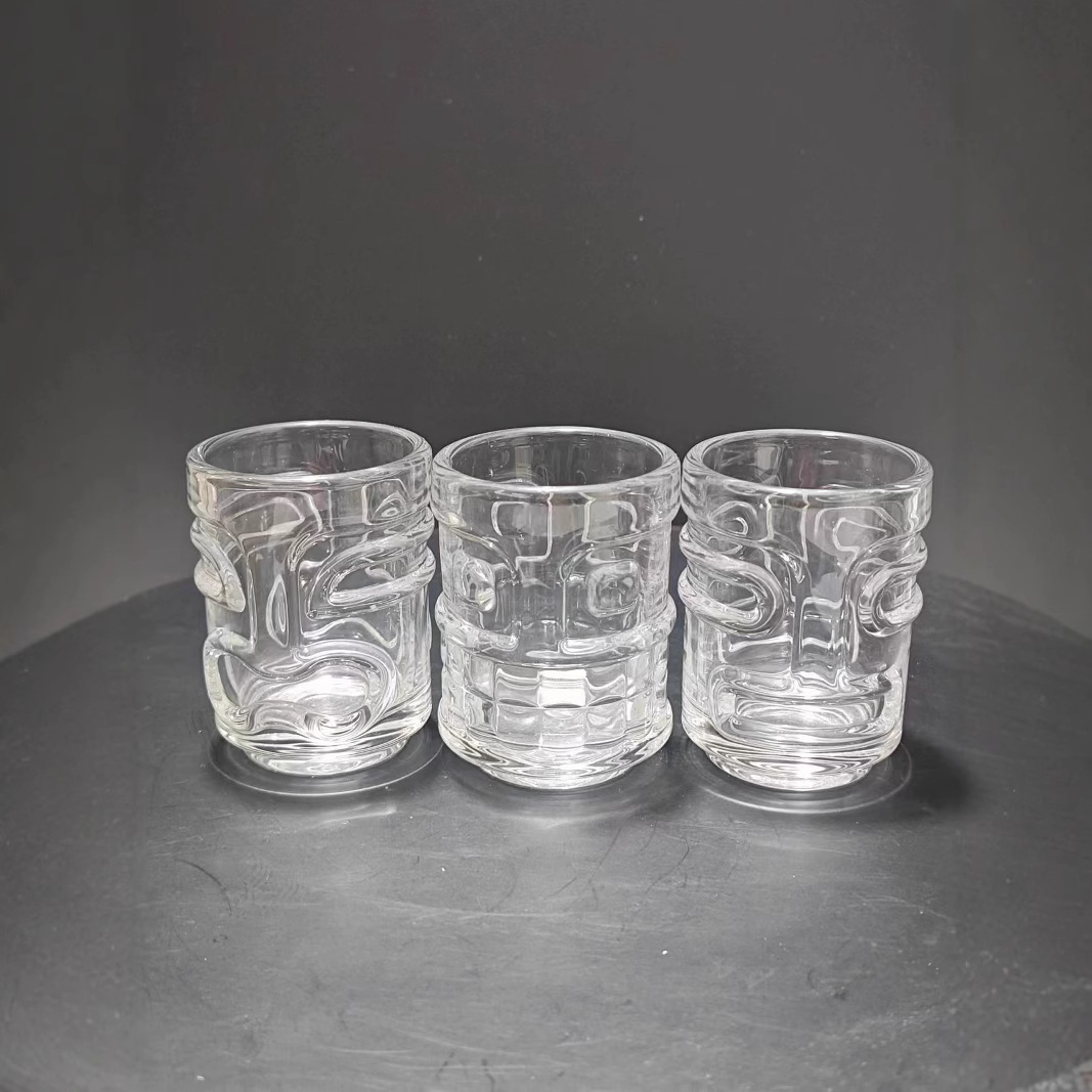 Coffee mini tiki bullet cup, creative home Tiki small wine glass, sip cup, cocktail cup, glass spirits cup details Picture