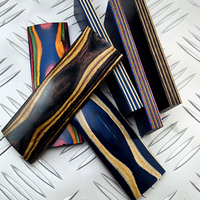 Colored wood knife handle material, bow and arrow wooden handle material, slingshot handle patch material, wood slingshot handle, engineered wood Specification drawing