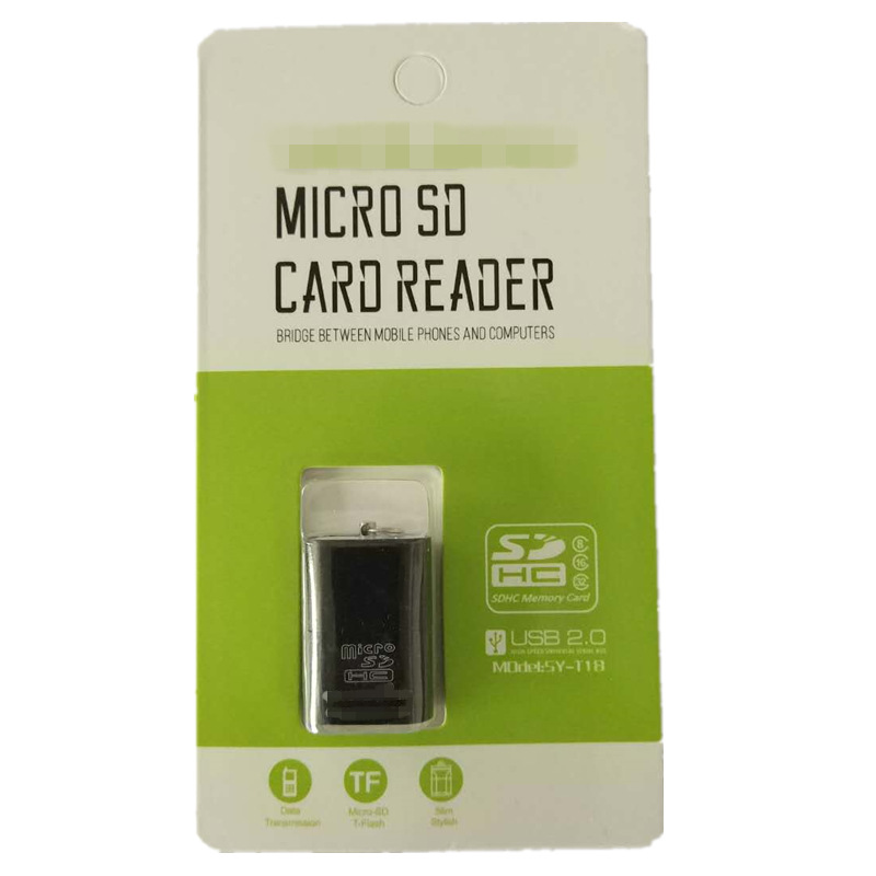 Cross-border manufacturer neutral SY-T18/T97 card reader, microSD aluminum alloy high-end high-speed TF2.0 card reader Specification drawing