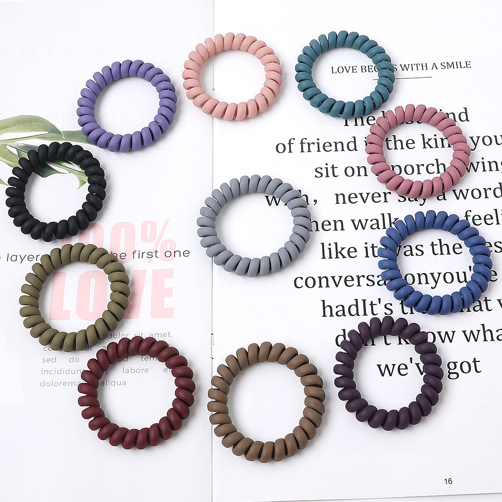 Qiyue European and American cross-border matte telephone line hair band, women's rubber band, high elasticity hair tie, hair tie wholesale Application Scenario