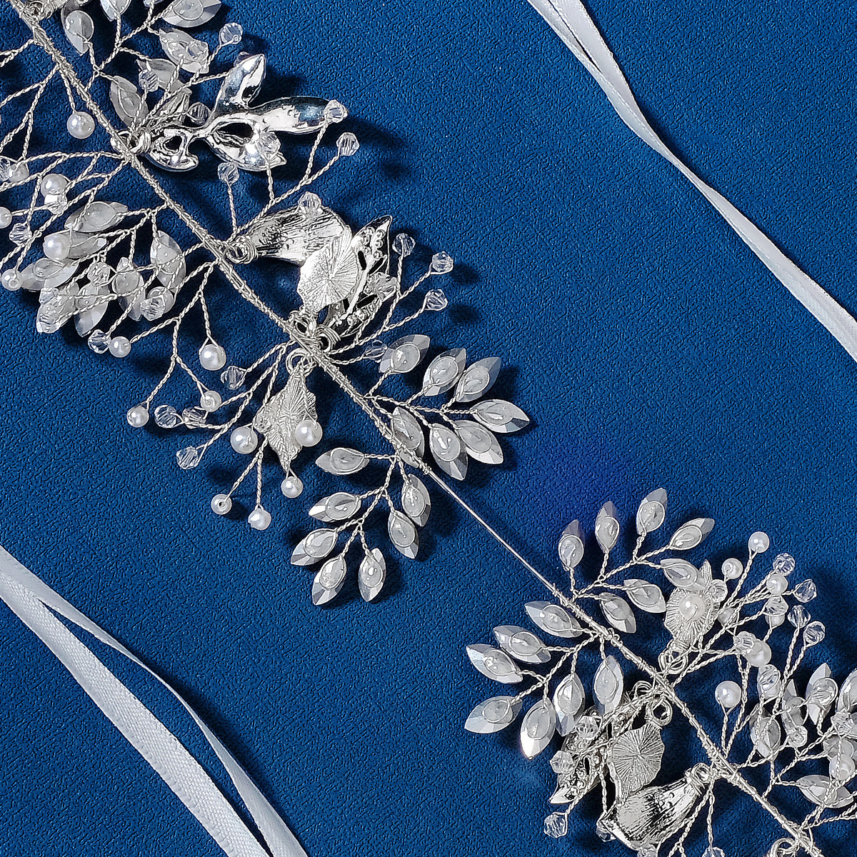 Cross-border accessories: Crystal bridal hair band, wedding dress headwear, retro brined hair, wedding hair accessories, handcrafted rhinestone headband Specification drawing
