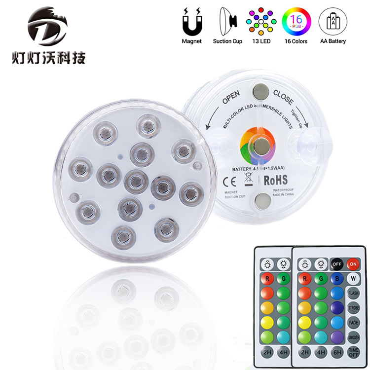 New best-selling rechargeable battery wireless 13-lamp LED swimming pool light, water and land dual-purpose diving light strip suction cup magnet Application Scenario