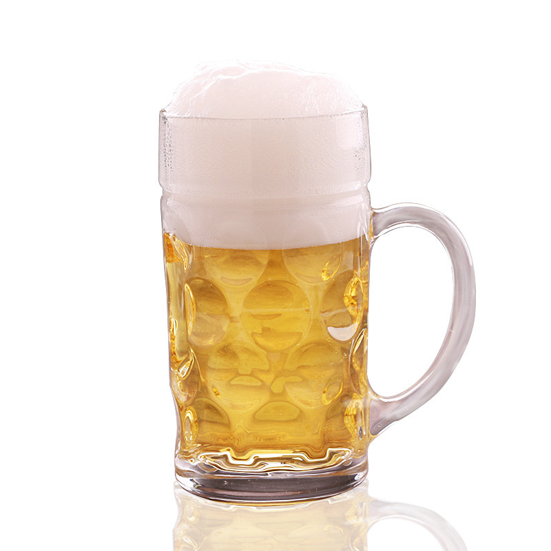 Handle Hero Cup, large-capacity thickened handle beer mug with handle, large 1200ml super large capacity draft beer mug handle Item Picture