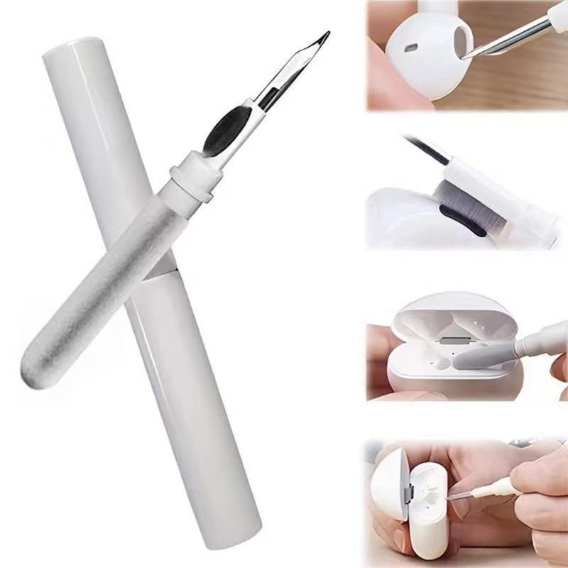 Best-selling cross-border multi-functional portable Bluetooth earphone cleaning pen, three-in-one Bluetooth earbuds, mobile phone and computer cleaning brush Specification drawing