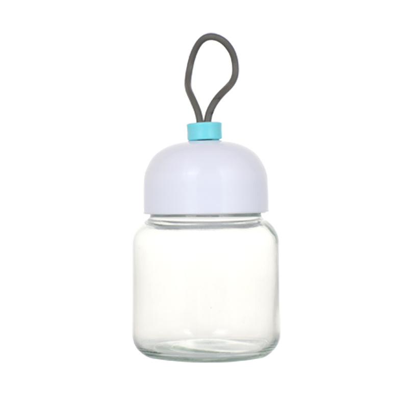 Wholesale of chubby cups with string stickers, cute cartoon glass cups, mini portable water cups, graduated milk tea and coffee cups Item Picture
