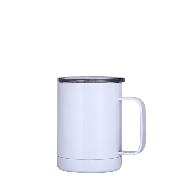 Cross-border supply 304 stainless steel coffee cups with handles, insulated cups, 12oz vacuum insulated covered mugs Specification drawing