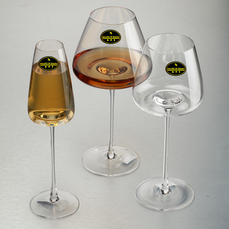 Light luxury and high-end Burgundy wine glass set, home high-end crystal decanter, wine glass, tall glass Specification drawing