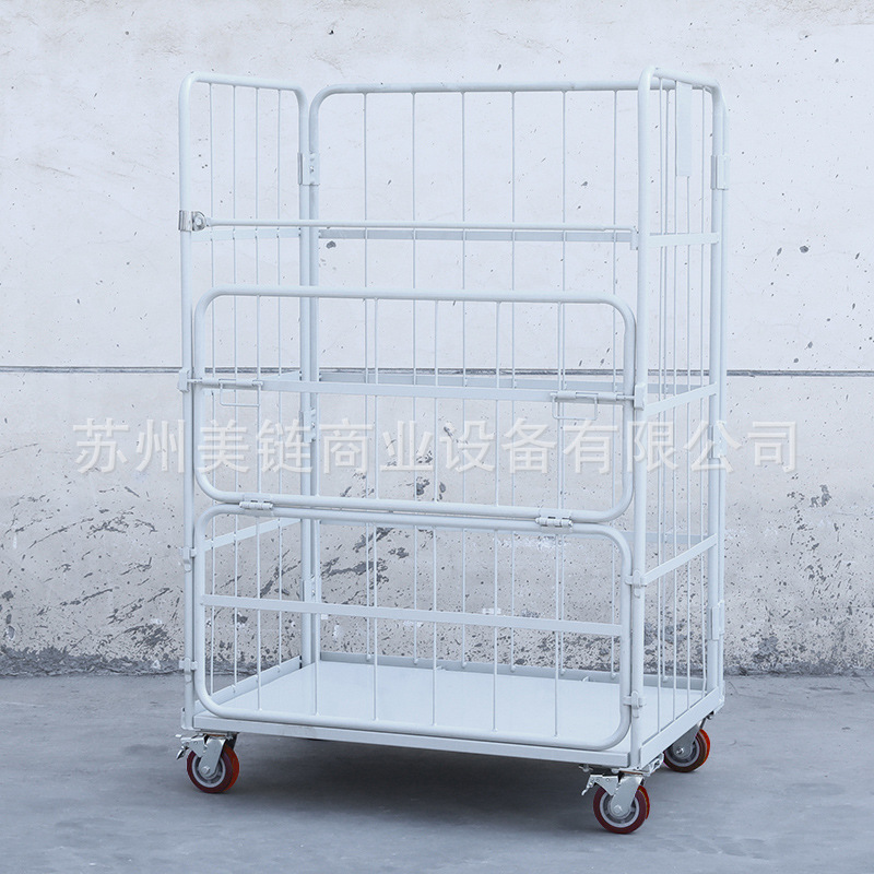 Powder-coated logistics trolleys, foldable e-commerce logistics express sorting vehicles, material turnover vehicles, linen carts and cage carts Application Scenario
