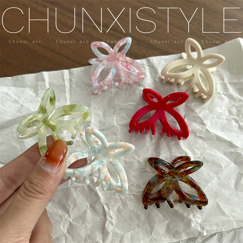 High-end acetate butterfly grappling clips, small hair clips, women's headwear, side bangs clips, half-tied hair clips, hair clips Specification drawing