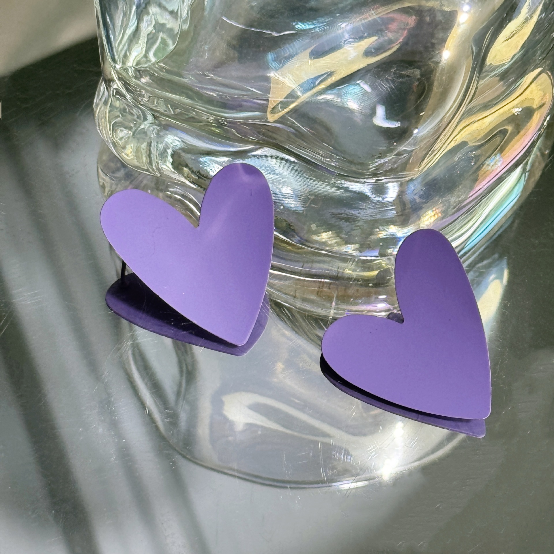 Cute and sweet heart-shaped stud earrings for girls in 2025, new simple and niche design, high-end and elegant, versatile earrings for girls Specification drawing