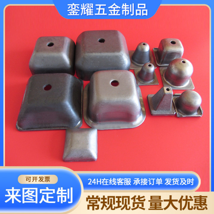 Stacking feet, square tube seal, top cover, base, cast iron bottom feet, stacking feet, turnover box feet, frame, material box feet Specification drawing