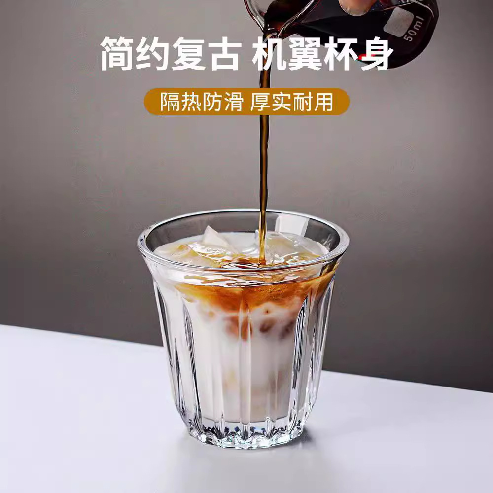 Glass coffee cups, high-end American latte art cups, Australian white cups, latte cups, Dirt water cups, simple and retro cocktail cups Specification drawing