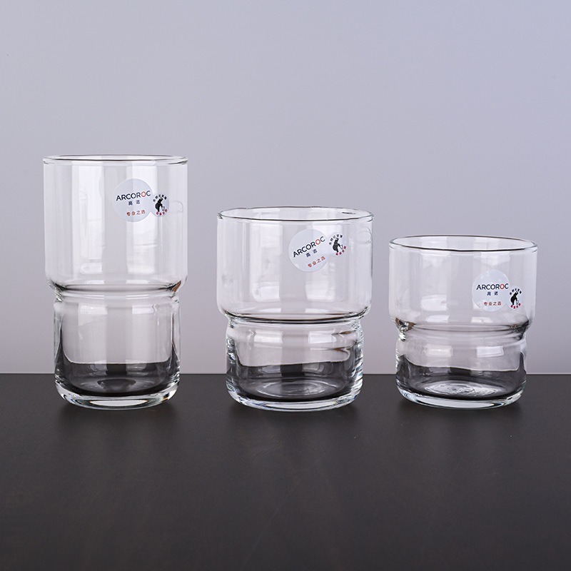 Gaonuo heat-resistant tempered glass cups can be stacked and are shock-resistant. Household drinking cups, colored juice cups, and tempered glass cups for restaurants details Picture