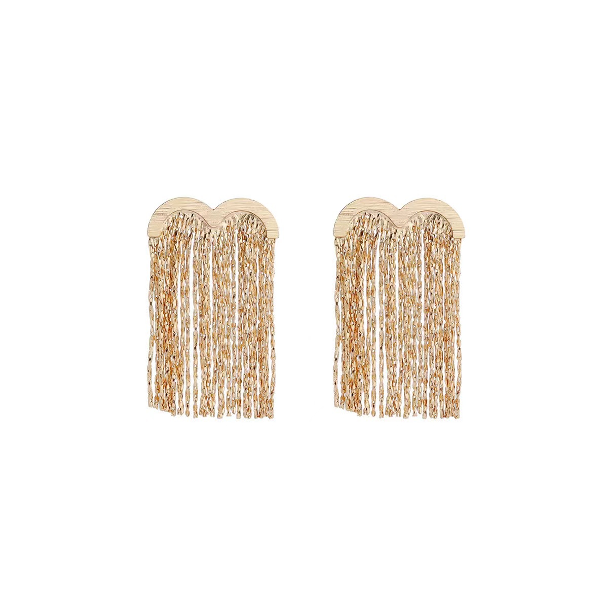 The M-shaped tassel earrings exude a sense of elegance and sophistication. They are a trendy cross-border bestseller from Europe and America. The stud earrings have a unique and cold style Item Picture