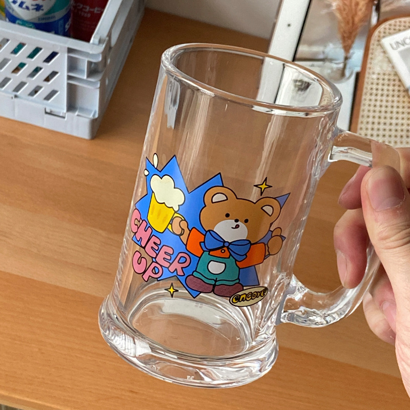 Bolimei designer glass beer mugs, large-capacity water cups, milk tea cups, cold drink juice cups, cold brew cups details Picture