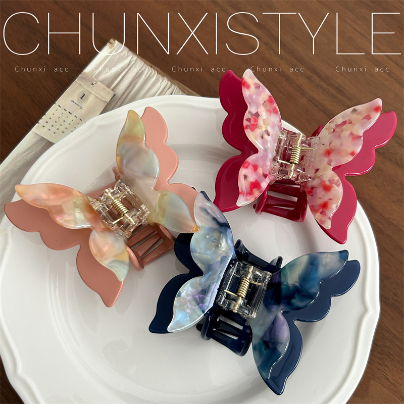 Thickened acetic acid material! Double-layer bow, cute and lively. The back of the head is a hair-grabbing shark clip for girls Application Scenario