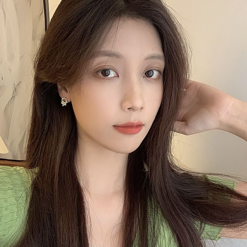 925 Silver Needle Korean fresh and delicate flower Stud Earrings, 2025 New trendy, simple and small earrings, elegant women's earrings Specification drawing