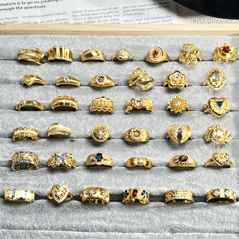 A retro, heavy geometric, irregular brushed open ring for women's ins, light luxury, fashionable and exquisite index finger ring details Picture