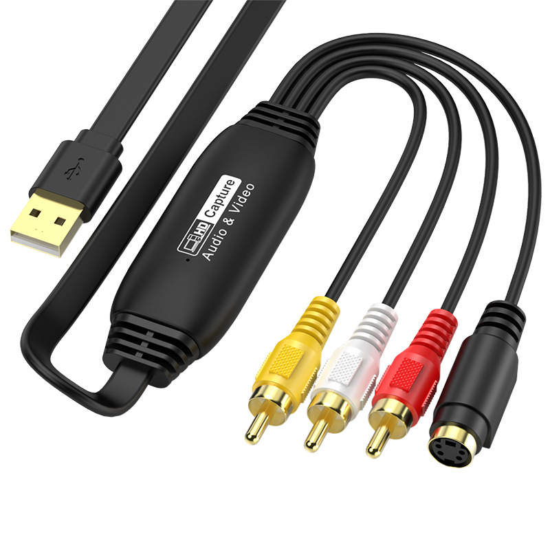 CVBS to USB capture card S-Video+AV signal capture video surveillance data recording and acquisition cable 1080P details Picture