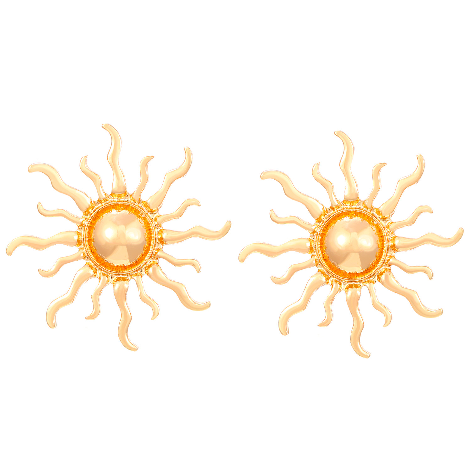 European and American exaggerated design sense high-end sun stud earrings, retro fashion sunflower earrings, women's cross-border export earrings Item Picture