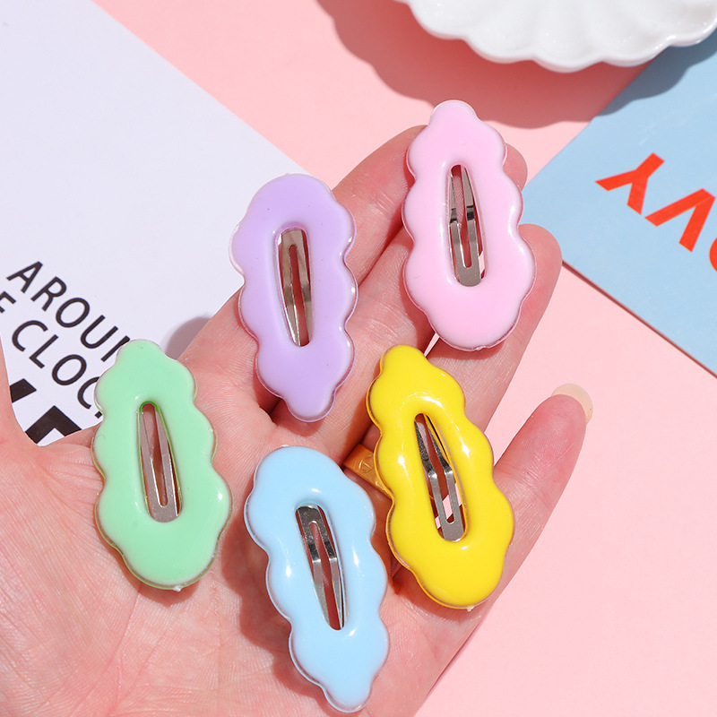 Candy-colored cute cloud hair clips, wavy edge BB clips, children's hair accessories diy hair clips, bottom clips, children's hair clips Specification drawing