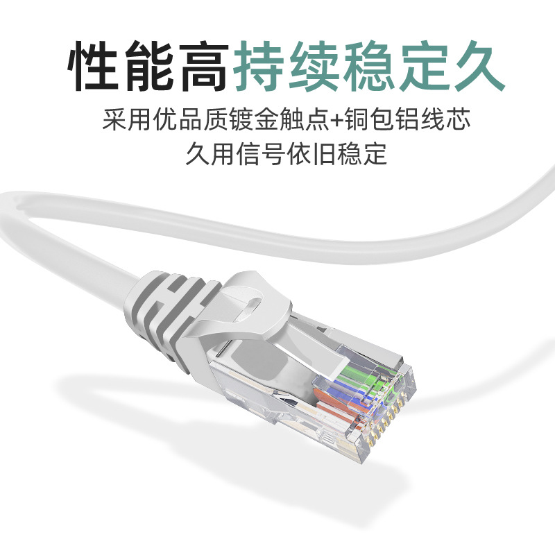 Category 6 finished network cable CAT6 patch cord crystal head unshielded broadband router finished connection cable CCA Application Scenario