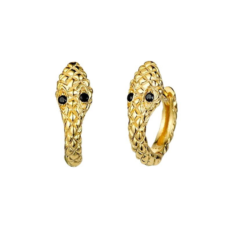 European and American ins retro creative snake-shaped stud earrings, fashionable and individual punk metal earrings and ear buckles for women wholesale Item Picture