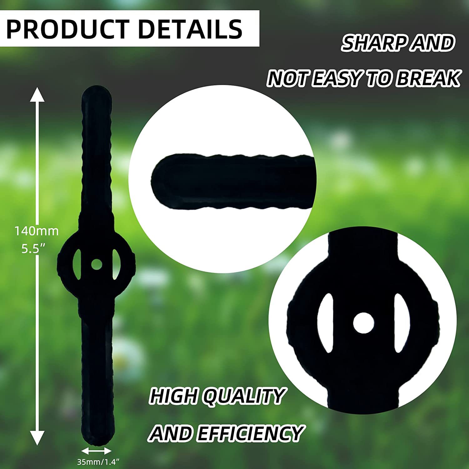 Plastic lawn mower blades, garden electric lawn mower long blade, lawn lithium battery lawn mower, lawn mower accessories details Picture