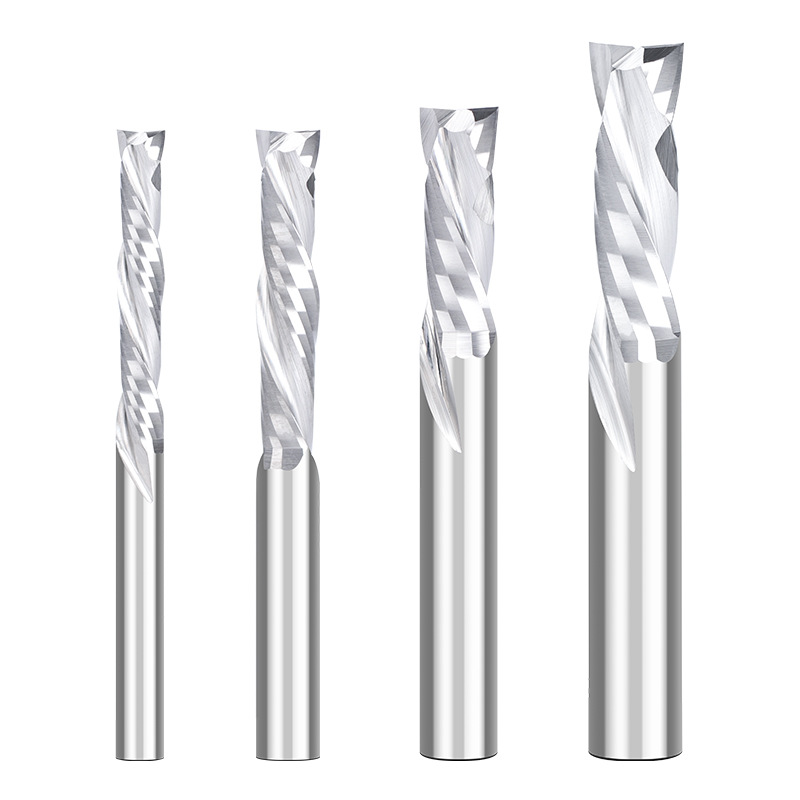 Wholesale of new cross-border double-edge composite large-slot milling cutters, double-slot helical milling cutters for down-cutting, and woodworking engraving milling cutters Application Scenario