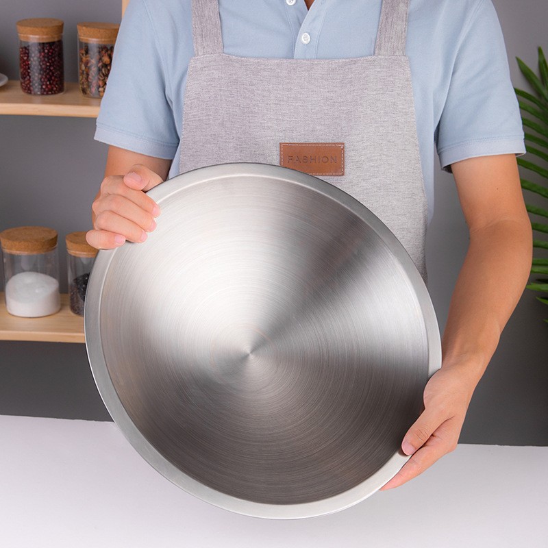 304 stainless steel salad bowl, salad basin, double-layer salad basin, European-style fruit plate, salad plate, fruit plate, mixing bowl details Picture