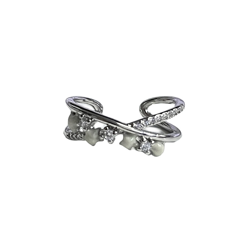 Sweet, cool and fashionable star-drop glaze open ring, a niche design for women, with a unique and individualistic temperament. A delicate and exquisite index finger ring trend Item Picture