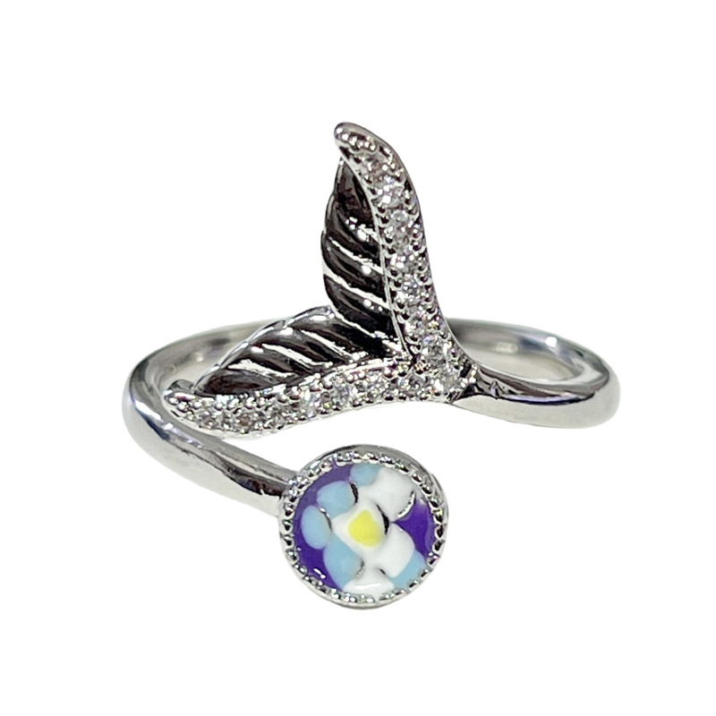 Korean-style sweet and cool beauty fishtail ring, a fashionable and elegant, light luxury and high-end sense, exquisite and niche design index finger ring Item Picture