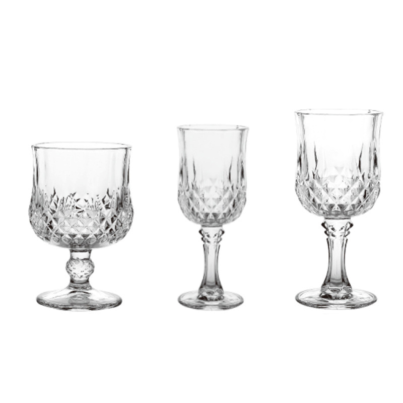 Light luxury style glass cups, diamond red wine glasses, cognac glasses, wine champagne glasses, sweet wine glasses, tall cocktail glasses Item Picture