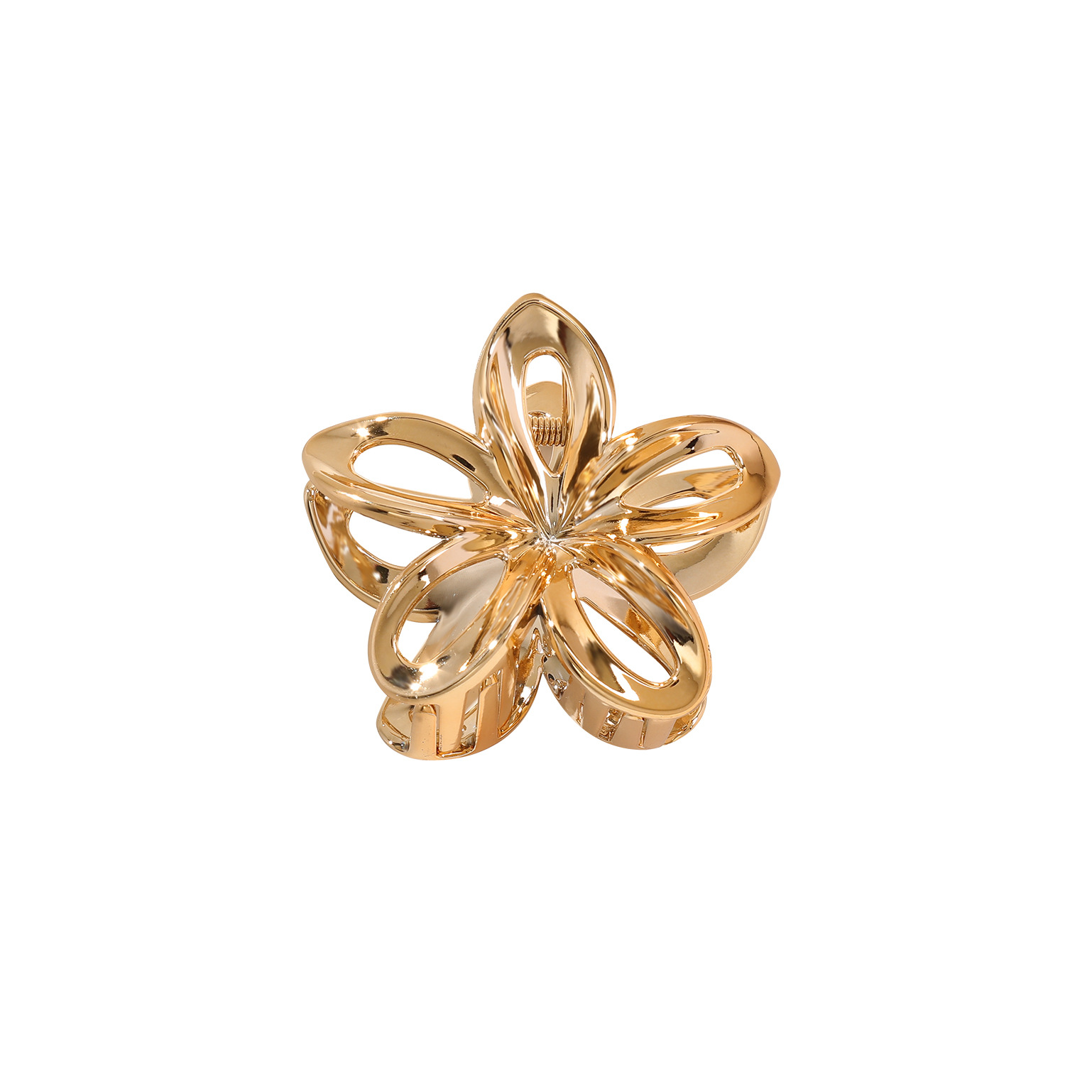 Wholesale of Qiyue Cross-border hollowed-out egg flower hair clips, imitation metal hair curls, women's high-end shark clip hair accessories Item Picture