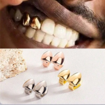 A popular single-tooth decoration with sharp teeth in Europe and America, featuring a hip-hop punk style and a trendy dental accessory with a hollowed-out geometric smooth surface Application Scenario