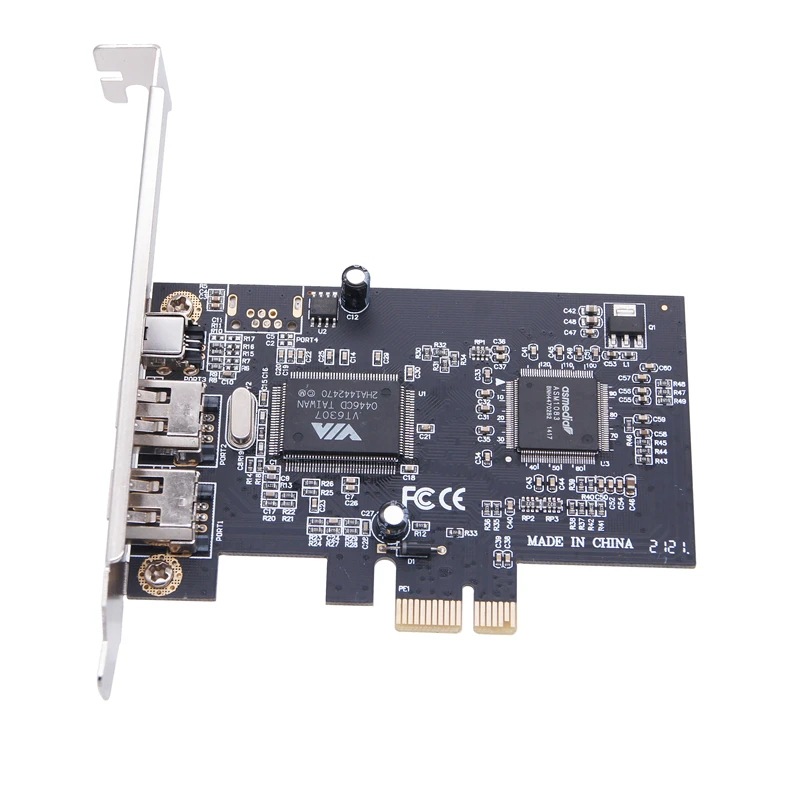PCI-E 1394 video capture card, camera DV capture card, PCIE 1X 1394 Firewire card, driver-free Item Picture