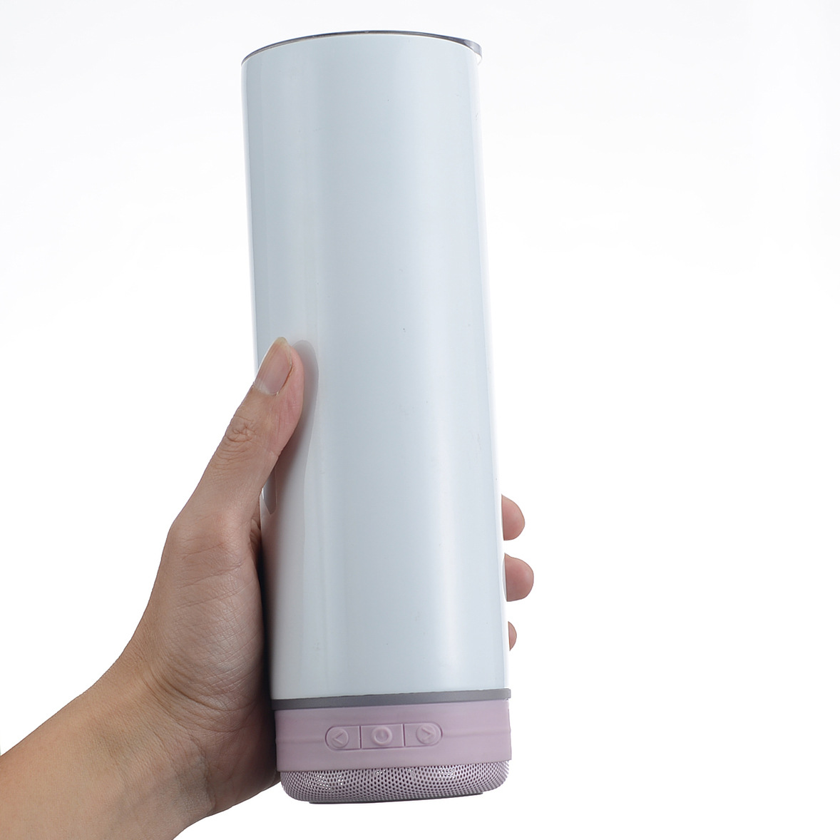 Amazon 20oz thermal sublimation stainless steel insulated cup, Music cup, Car Bluetooth Cup, straight tube straw, ice cup Specification drawing