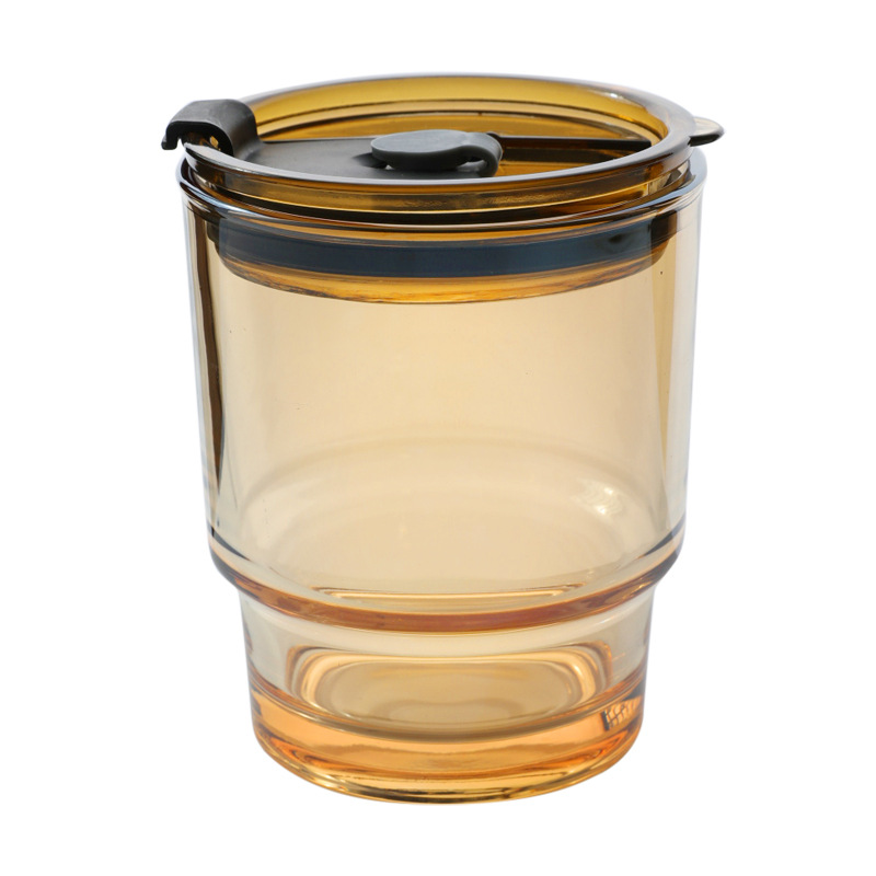 Bolimei cold brew coffee cup, InS-style tea-colored bamboo straw cup with lid, glass cup, popular milk tea water cup Item Picture