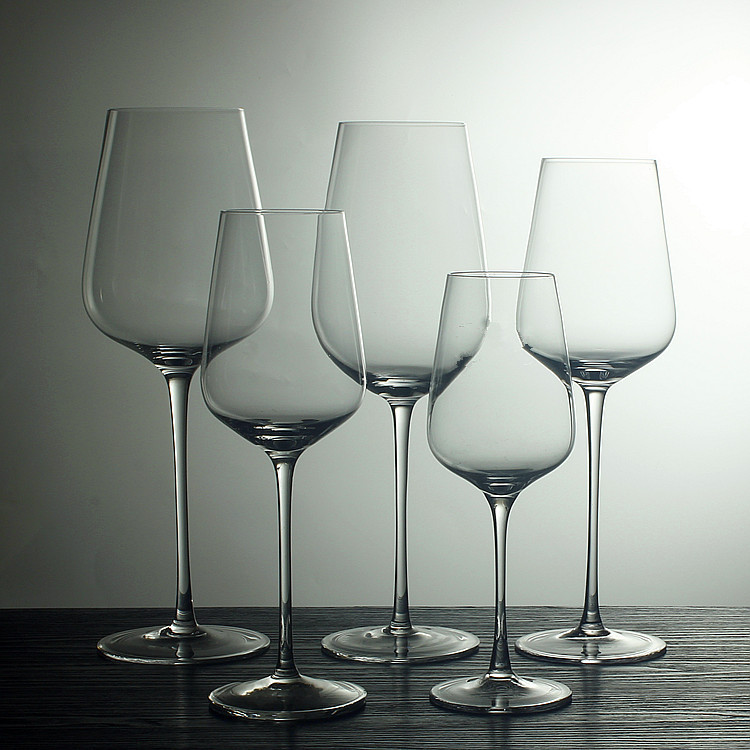 Hand-blown crystal wine glass set, tall Bordeaux wine glass, handcrafted wine glass, can be printed with logo Specification drawing