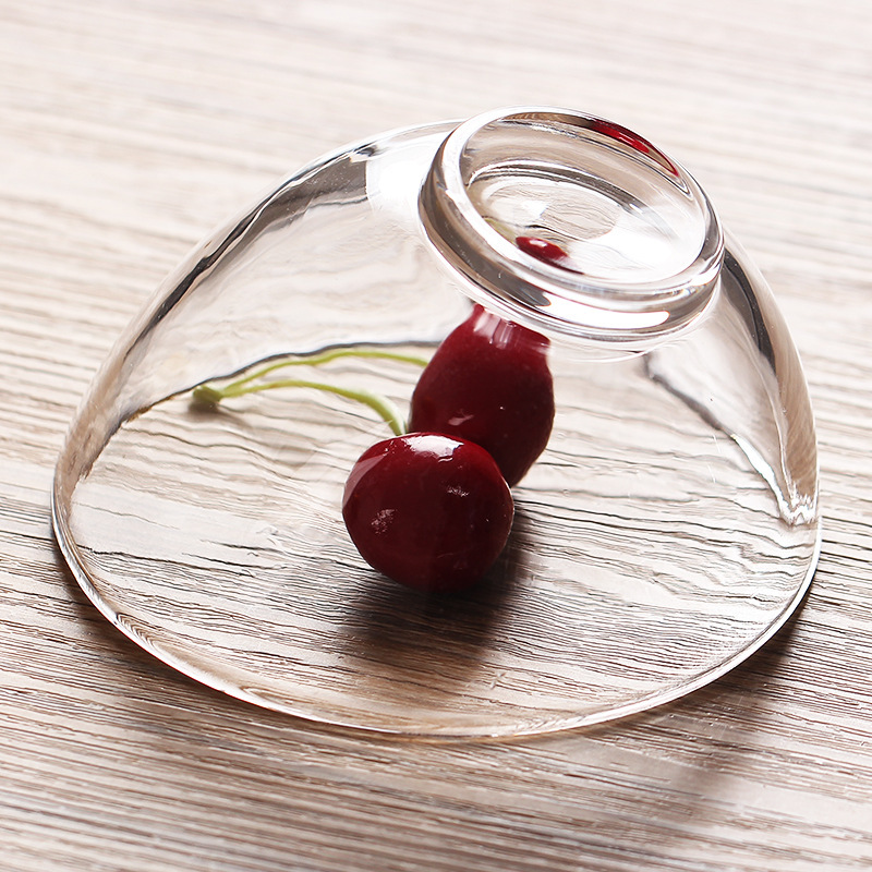 Wholesale of large-capacity transparent glass slanted bowls, household large bowls, salad bowls, hot pot seasoning bowls, dessert small bowls and tableware Specification drawing