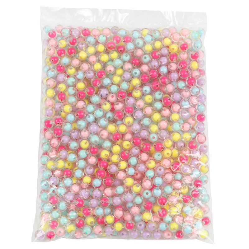 diy transparent acrylic beads, mobile phone chain beads, candy-colored beads, medium beads, round beads, handcrafted ornaments, loose beads Application Scenario