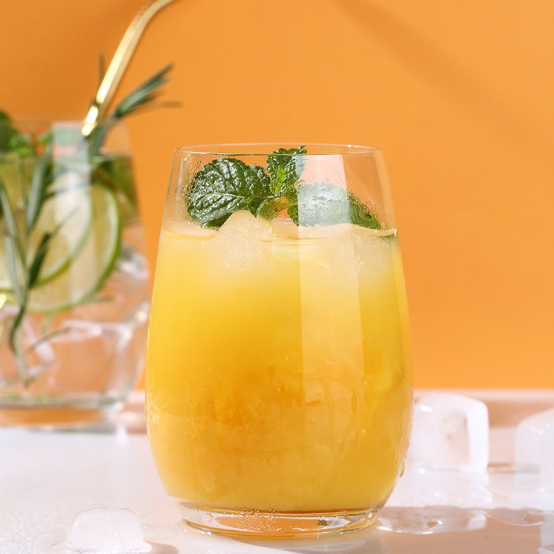 Creative whisky glass, crystal glass juice glass, heat-resistant mousse glass, large-bellied yogurt mousse milk glass for commercial use details Picture