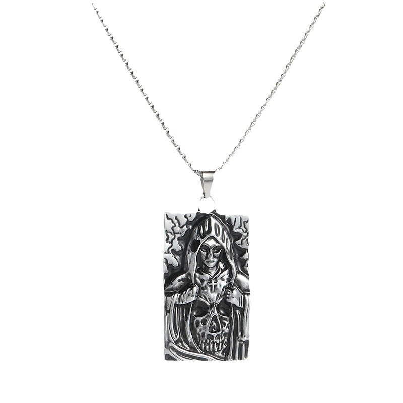 Wholesale of Amazon, European and American cross-border retro and personalized hip-hop necklaces, Korean shield tags, pendants and accessories Item Picture