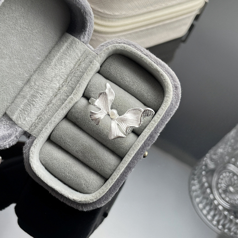 New Chinese-style niche pleated butterfly opening ring for women's ins, a high-end, sweet, cool, fashionable, exquisite and simple index finger ring Specification drawing