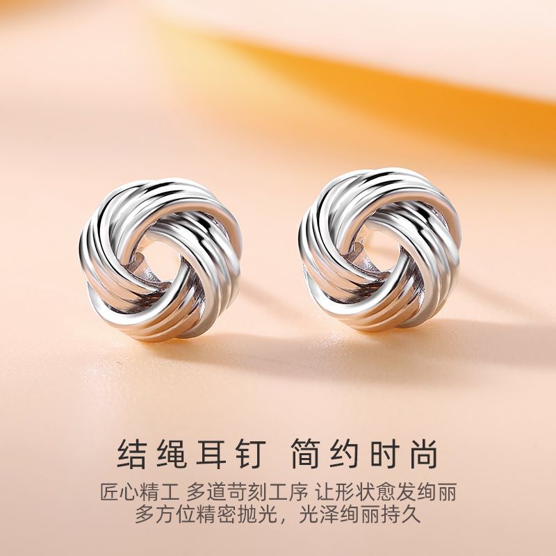 Wholesale of 2025 new style simple and classic, elegant and high-end, personalized twisted earrings, twisted stud earrings, student accessories full figure